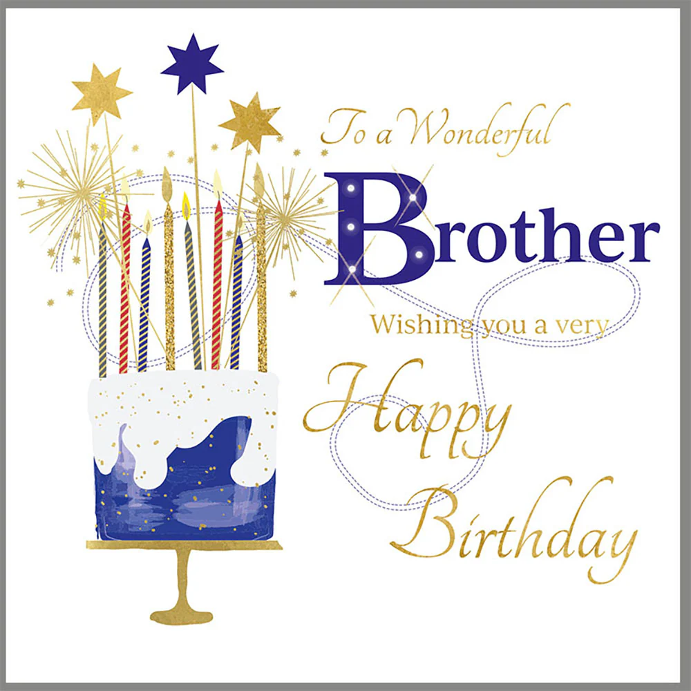 Wonderful Brother Cake Birthday Card