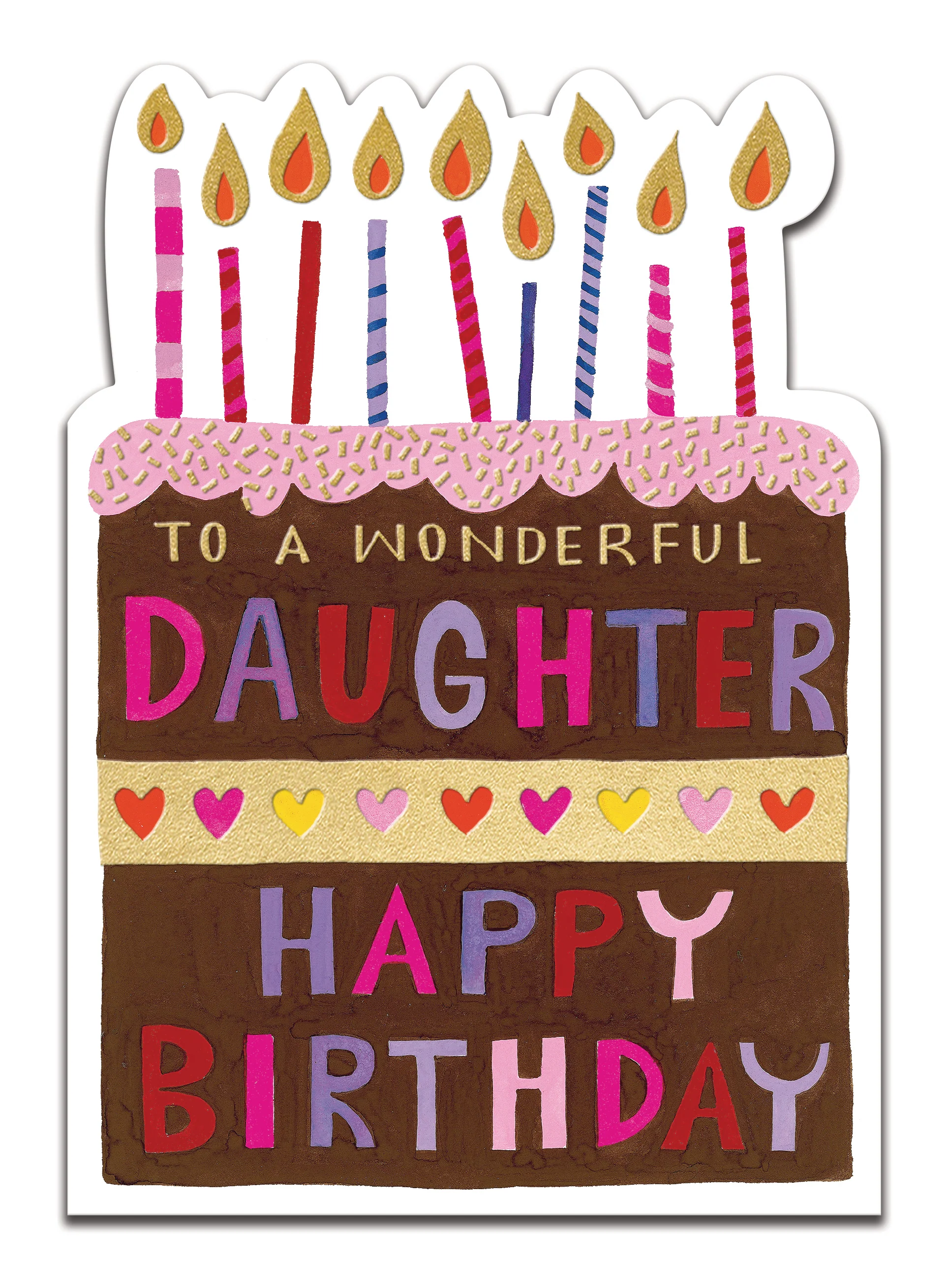 Wonderful Daughter Cake Birthday Card