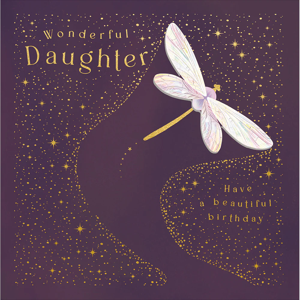 Wonderful Daughter Dragonfly Birthday Card