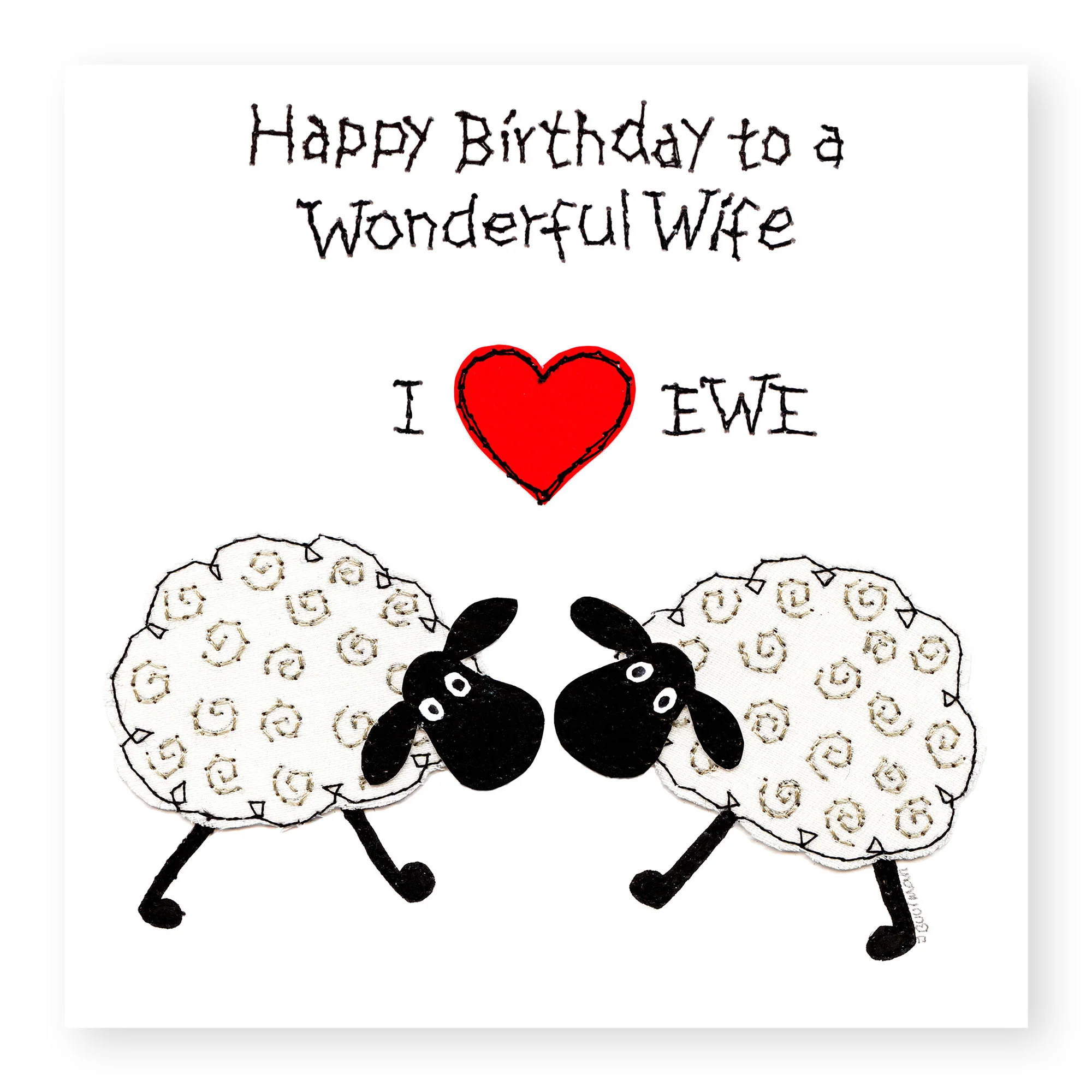 Wonderful Wife "I Love Ewe" Sheep Birthday Card