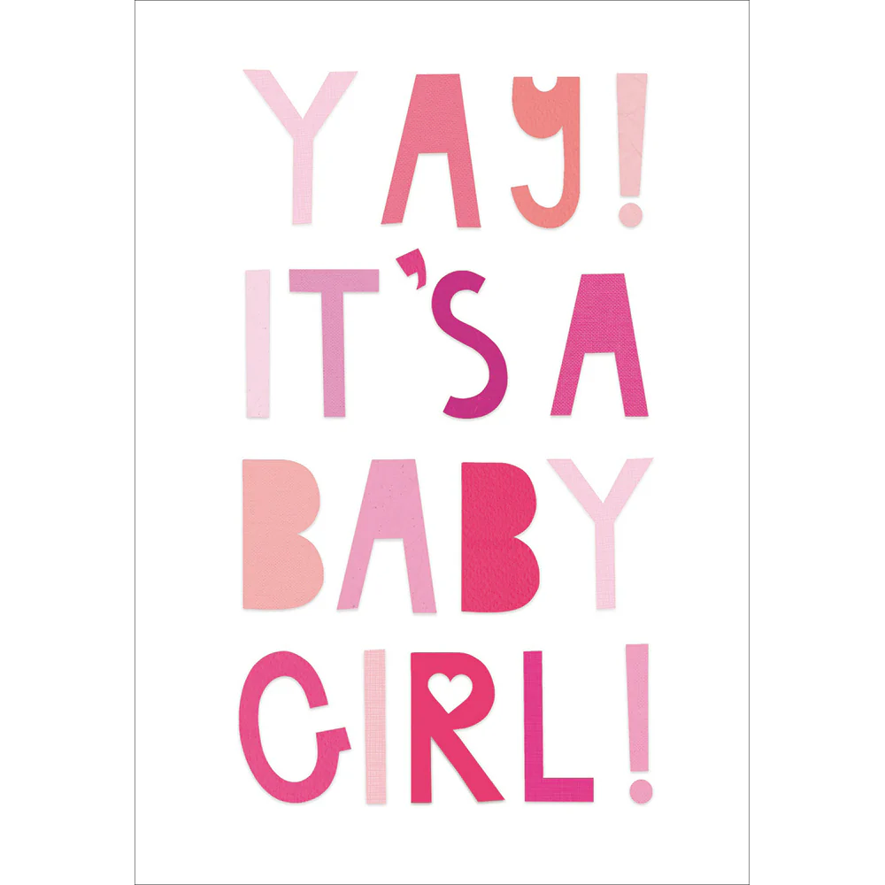 "Yay It's A Girl!" Pink Card